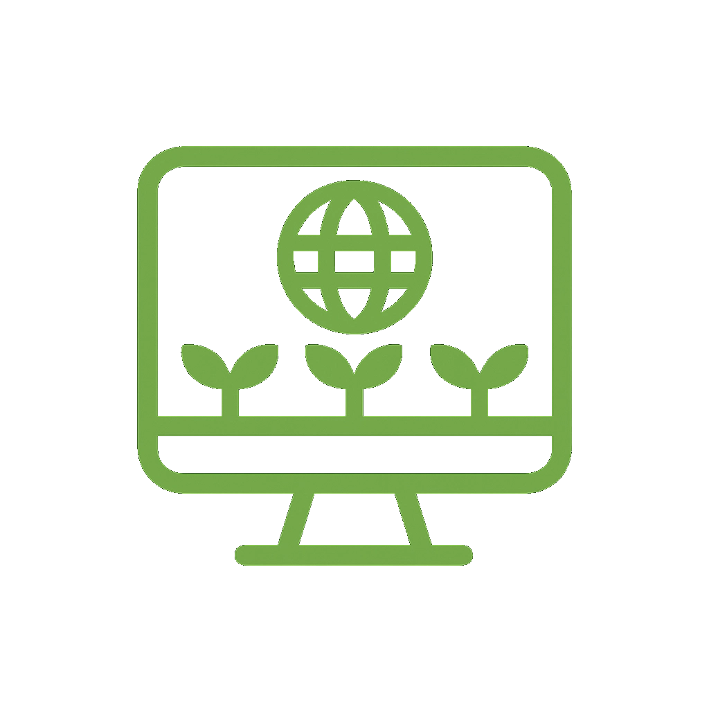 NFT eco-growth icon – digital saplings representing green web3 projects